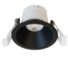LED Einbaustrahler BACK60, schwarz matt, rund, 5W, CRI90, 2700K, rückversetzt, UGR unter 12, dimmbar