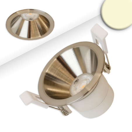 LED Einbaustrahler BACK60, nickel geb., rund, 5W, CRI90, 2700K, rückversetzt, UGR unter 12, dimmbar