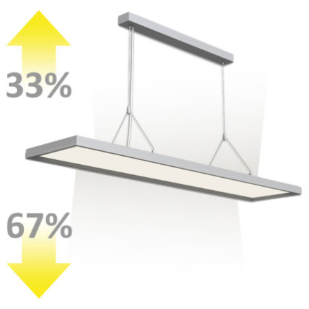 LED Office Pro Pendelleuchte Up&Down, 20W+40W, silber, UGR unter 19, 4000K, 1-10V dimmbar