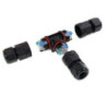 Kabel T-Verbinder IP67, 3-polig 0.75-2.5mm² mit Federklemme, max. 250V 16A, Manteldm. 6,5-11mm