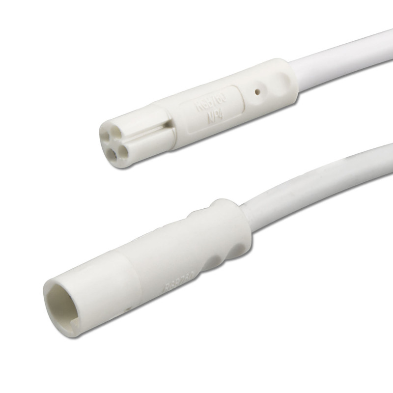 Mini-Plug RGB Verlängerung male-female, 3m, 4-polig, IP54, weiß, max. 48V/6A