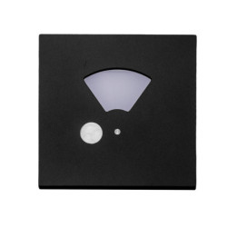 Cover Aluminium eckig 2 schwarz, für Wandeinbauleuchte Sys-Wall68 mit PIR Sensor
