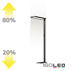 LED Office Pro Stehleuchte Up&Down, 80W+20W, schwarz, UGR unter 19, neutralweiß, Touch-Dimm, CH-Stecker