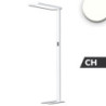LED Office Pro Stehleuchte Up&Down, 80W+20W, silber, UGR unter 19, neutralweiß, Touch-Dimm, CH-Stecker