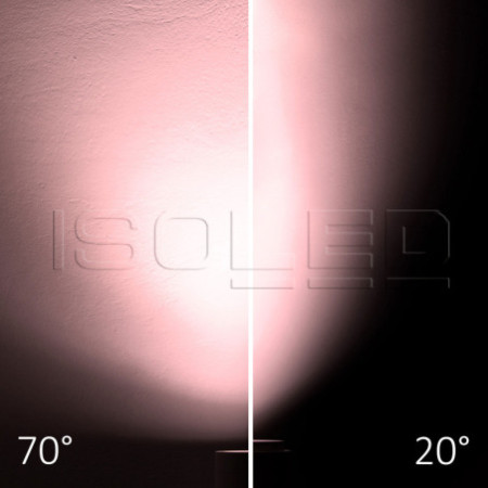 3-Phasen Schienenstrahler fokussierbar, 34W, 20°-70°, schwarz matt, Meat 1900K