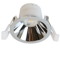 LED Einbaustrahler BACK60, alu glänzend, rund, 5W, CRI90, 3000K, rückversetzt, UGR unter 12, dimmbar