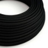 Kabel Stoff-ummantelt, schwarz, 3x0,75mm² AWG18, Meterware
