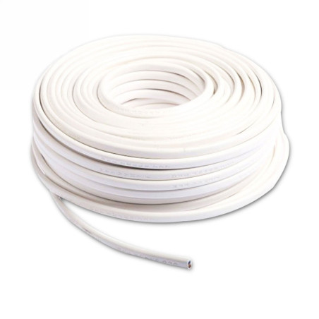 Kabel PVC-ummantelt, weiß, 3x0,75mm² H05VV-F 3G, Meterware