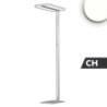 LED Office Pro Stehleuchte Up&Down, 40W+40W, UGR unter 19, silber, neutralweiß, Dimm-Regler, CH-Stecker