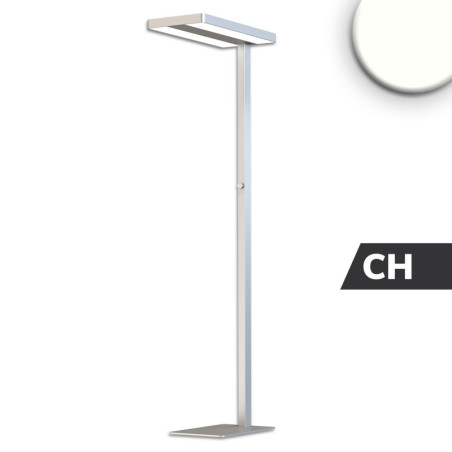 LED Office Pro Stehleuchte Up&Down, 40W+40W, Licht-/Bewegungss., UGR unter 19, neutralweiß, DimmR., CH-St.