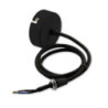 Deckenbaldachin rund 60mm, schwarz inkl. 2-pol. Stoffkabel 1,5m