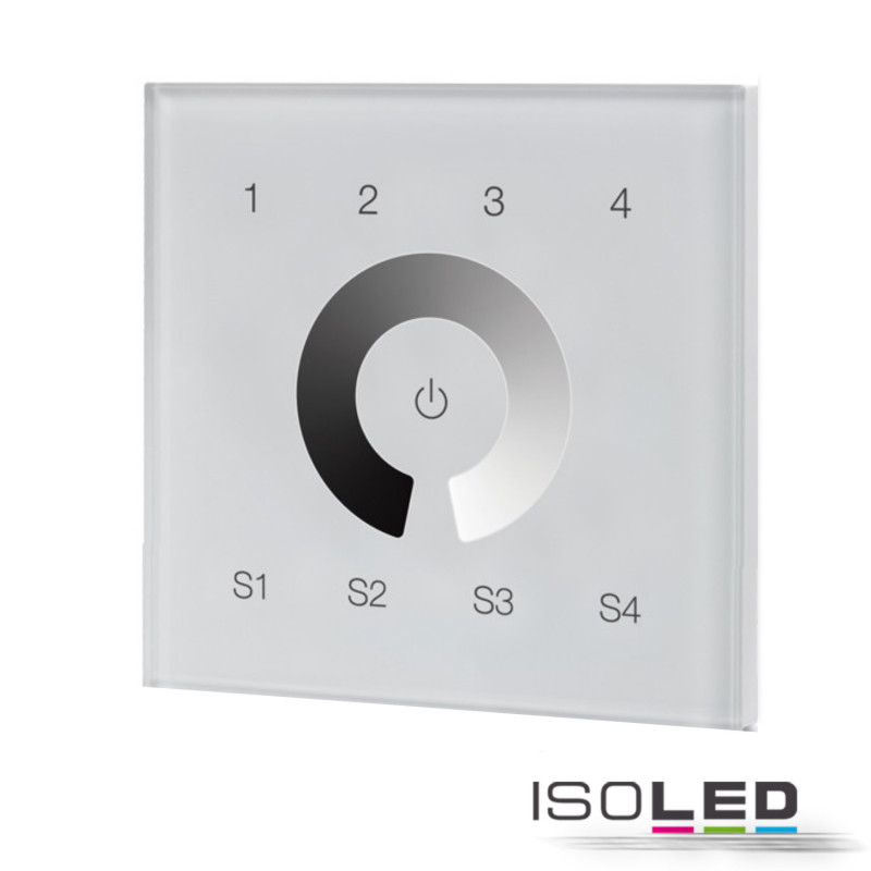 DALI 4 Gruppen / 4 Szenen Einbau-Touch Master-Dimmer, weiß, 230V AC oder DALI-Bus Spannung