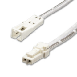 MiniAMP Verlängerung male-female, 200cm, 2-polig, weiß, max. 3A