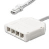 MiniAMP 4-fach Verteiler (1 male-Stecker an 4 female-Buchsen), 30cm, 2-polig, weiß, max. 3,5A