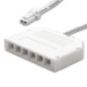 MiniAMP 6-fach Verteiler (1 male-Stecker an 6 female-Buchsen), 30cm, 2-polig, weiß, max. 3,5A