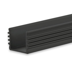 LED Aufbauprofil SURF12 BORDERLESS Aluminium schwarz pulverbeschichtet RAL 9005, 200cm