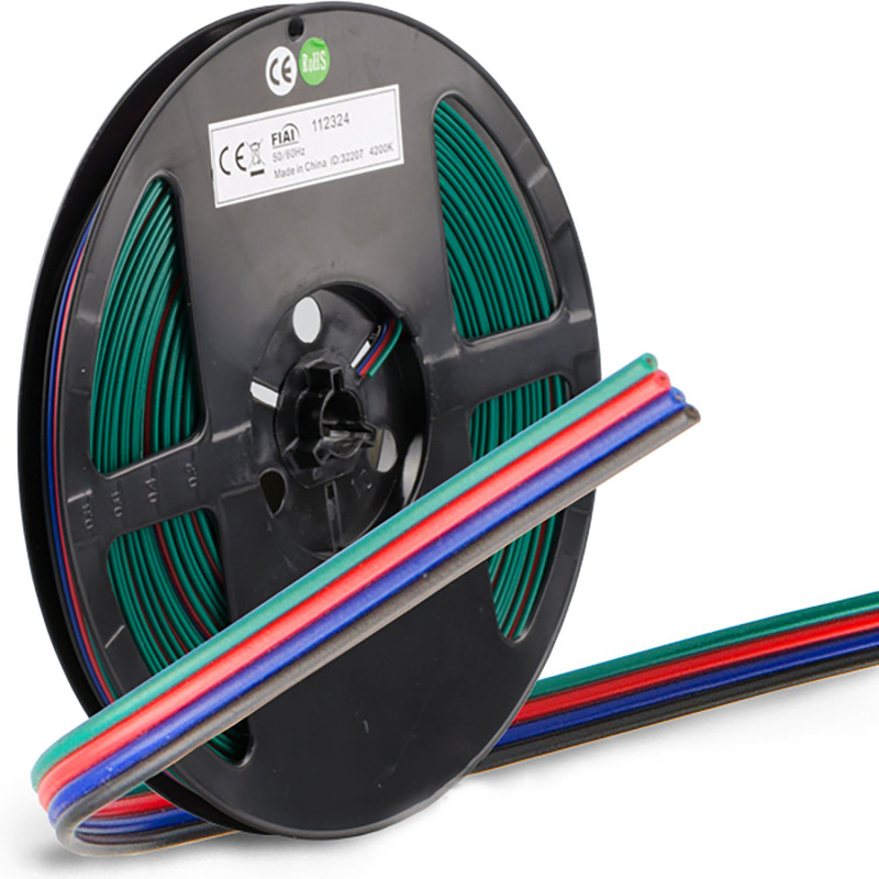 Kabel RGB 25m Rolle 4-polig 0,5mm² H03VH-H AWG20