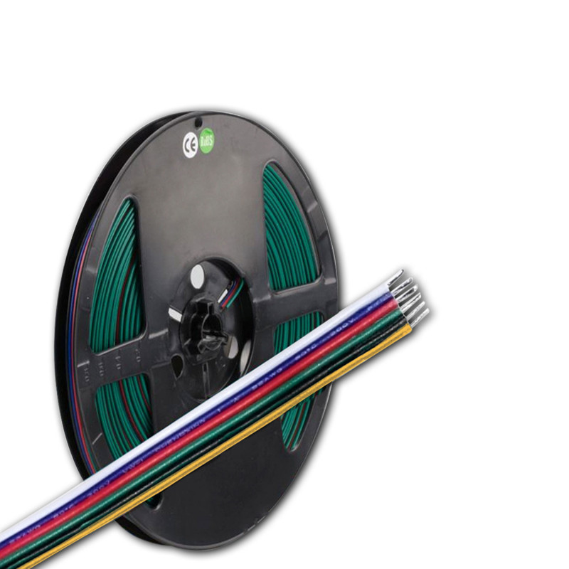 Kabel RGB+W+WW 10m Rolle 6-polig 0,5mm² H03VH-H AWG20