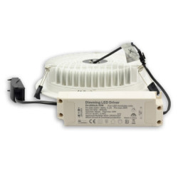 LED Downlight blendungsreduziert, 35W, rund, DN228, CRI90, Switch 3000|3500|4000K, dimmbar