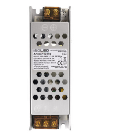 LED Trafo 24V/DC, 0-100W, Gitter, flach