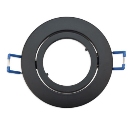 Einbaurahmen rund, Loch 68mm, Alu schwarz, für GU10/MR16 Spots