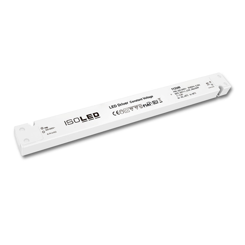 LED Trafo 24V/DC, 0-60W, SELV, ultraflach, ultraschmal