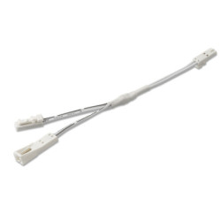 MiniAMP Linearsplitter 2 x male-Stecker / 1 x female-Buchse, 2-polig, weiß, max. 4A