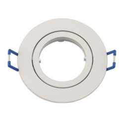 Einbaurahmen rund, Loch 68mm, Alu weiß, für GU10/MR16 Spots