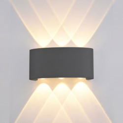 LED Wandleuchte Up&Down 6*1W CREE, IP54, sandschwarz, warmweiß