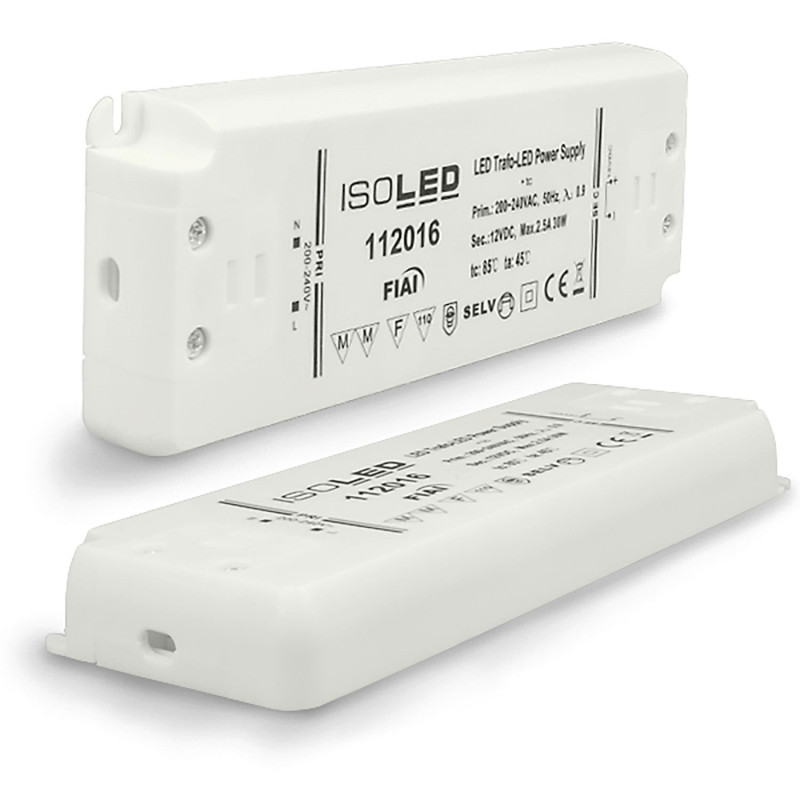 LED Trafo 12V/DC, 0-30W, SELV, ultraflach, ultraschmal