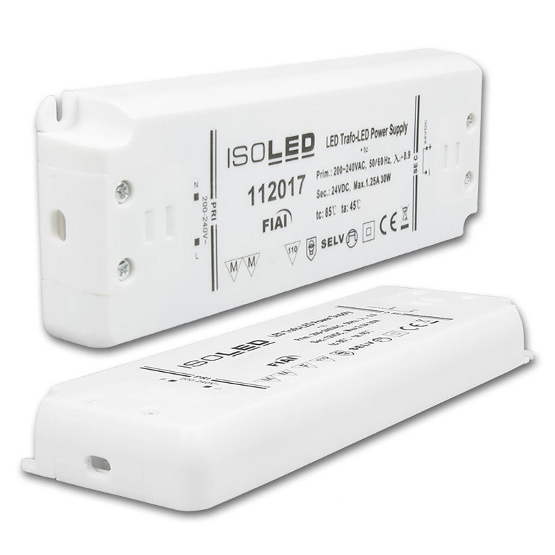 LED Trafo 24V/DC, 0-30W, SELV, ultraflach