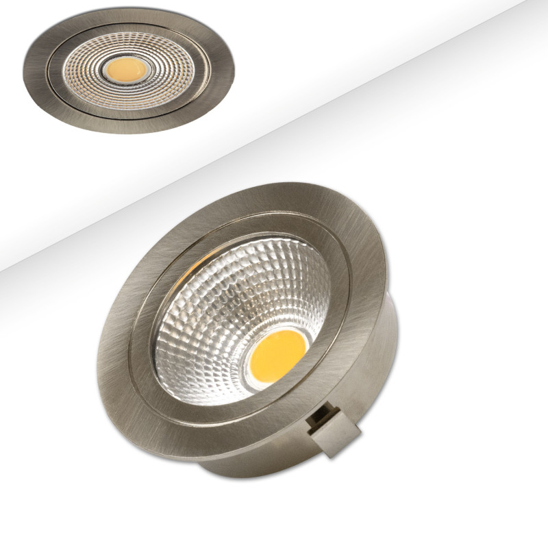 LED Möbel-Einbaustrahler COB mit Reflektor, 3W, 60°, nickel geb., warmweiß
