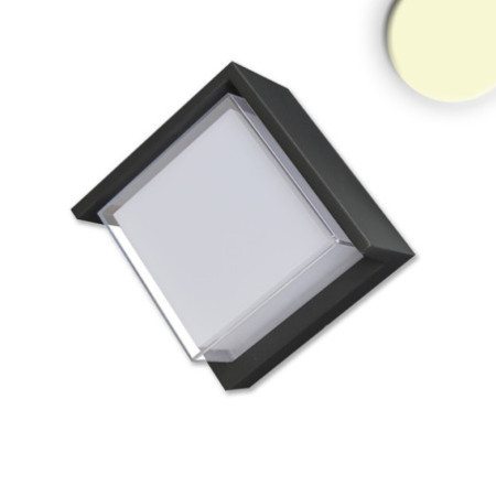 LED Wandleuchte eckig, 6W, IP54, sandschwarz, warmweiß