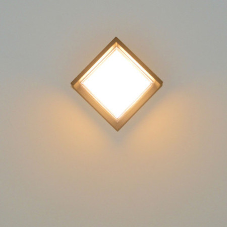 LED Wandleuchte eckig, 6W, IP54, sandschwarz, warmweiß