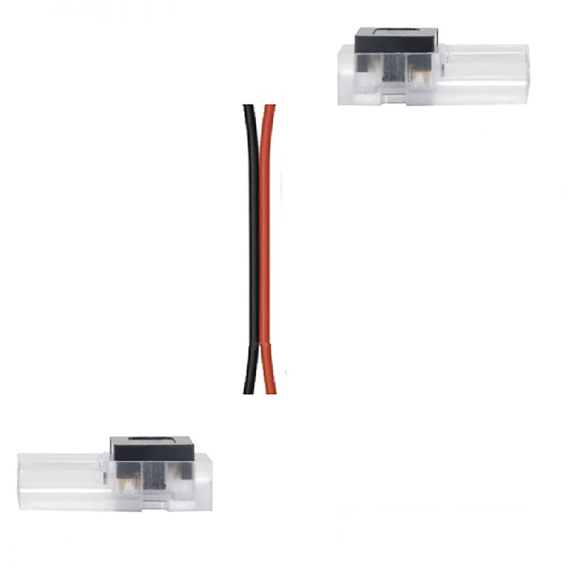 Kontakt-Verbinder mit Kabel (max. 5A) K1-210 für 2-pol. IP20 Flexstripes mit Breite 10mm, Pitch über 7mm