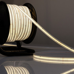 LED Flexband 230V COB, 12W/m, 25m Rolle auf Kabeltrommel, 4000K, CRI80, IP67, male/female Anschluss