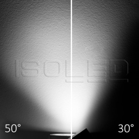 3-Phasen Schienenstrahler fokussierbar, 30W, 30°-50°, schwarz matt, 4000K, dimmbar