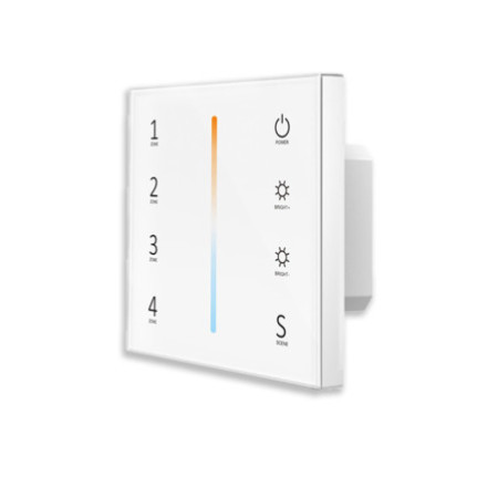 Sys-Pro weißdynamische 4 Zonen Einbau-Touch-Fernbedienung + DMX-Output, weiß, 230V