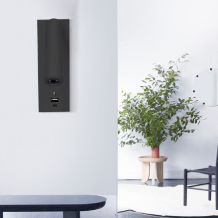 LED Leseleuchte, 3W, schwarz, mit USB-A und USB-C Ladebuchse, warmweiß, 3 Stufen dimmbar