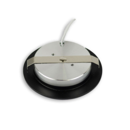 LED Möbeleinbaustrahler MiniAMP schwarz, rund, 3W, 120°, 24V DC, warmweiß 3000K, dimmbar