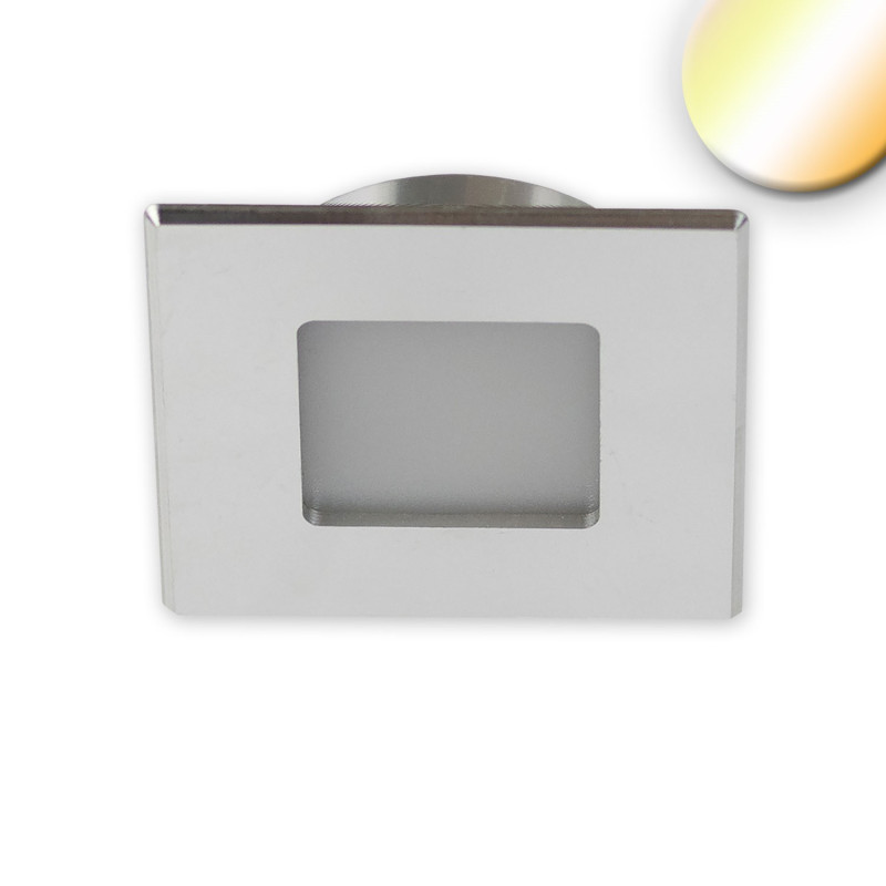 LED Möbeleinbaustrahler, Alu gebürstet, eckig, 3W|3W, 24V DC 3pol., 1900-5000K CCT, dimnbar