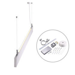 LED Hängeleuchte Linear Up&Down 600, 25W, prismatisch, linear- u. 90° verbindbar, weiß, neutralweiß