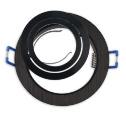 Einbaurahmen rund, Loch 80mm, schwarz + schwarz, für GU10/MR16 Spots