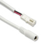 Adapter Rundstecker Female auf MiniAmp Female-Buchse, 10cm, 2-polig, weiß, max. 3A