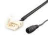 Clip-Rundstecker-Anschluss (max. 5A) für 2-pol. IP20 Flexstripes Breite 10mm, Pitch-Abstand  über 12mm