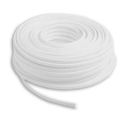 Kabel PVC ummantelt, weiß, 2x0,75mm² H05VV-F, Meterware
