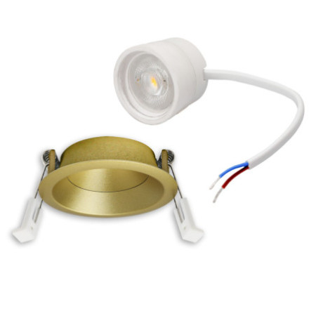 LED Einbaustr. Back68, gold, rund, 5W, CRI90, 2700K, schwenkbar, rückvers., UGR unter 12, dimmbar