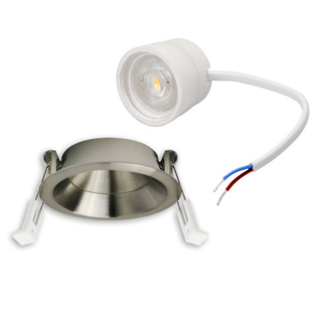 LED Einbaustr. Back68, nickel geb., rund, 5W, CRI90, 3000K, schwenkbar, rückvers., UGR unter 12, dimmbar