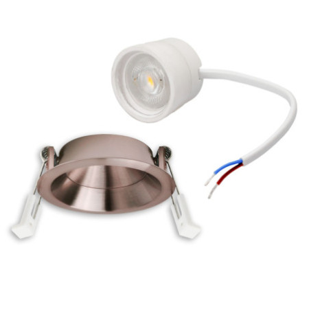 LED Einbaustr. Back68, rosegold, rund, 5W, CRI90, 3000K, schwenkbar, rückvers., UGR unter 12, dimmbar