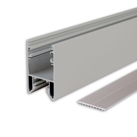 LED Leuchtenprofil HALON Aluminium silber pulverbeschichtet, 200cm, Kühlstreifen schiebbar